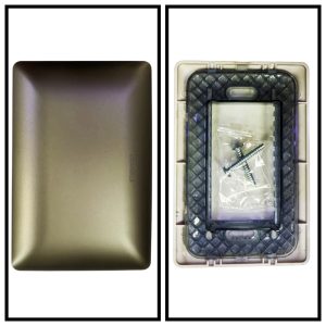 PLACA CIEGA C/SOPORTE CAFE