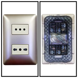 ENCHUFE DOBLE BIPASO 10/16A CHAMPAGNE