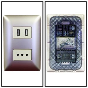 ENCHUFE SIMPLE 10A +TOMA USB CHAMPAGNE