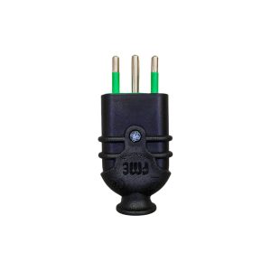 ENCHUFE MACHO 2P+T 10A 250VAC NEGRO FANTON