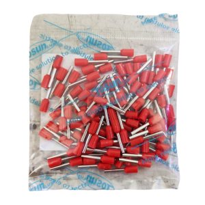 BOLSA 100 UNIDADES FERRULES E1008 ROJO 18AWG