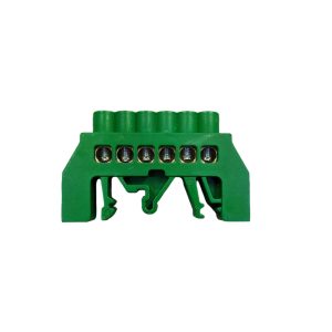 BARRA BRONCE AISLADA RIEL DIN VERDE 6P