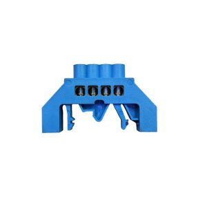 BARRA BRONCE AISLADA RIEL DIN AZUL 4 POLOS