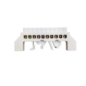BARRA BRONCE AISLADA 10 POLOS BLANCA DIN